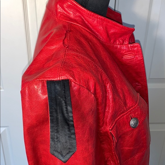 Royal Underground Red Genuine Leather Jacket - Picture 4 of 7